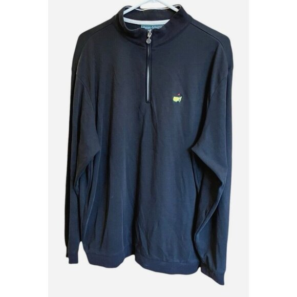 Masters Collection Men's Long Sleeve 1/4 Zip Pullover Golf Sweatshirt XL Black - Picture 1 of 9